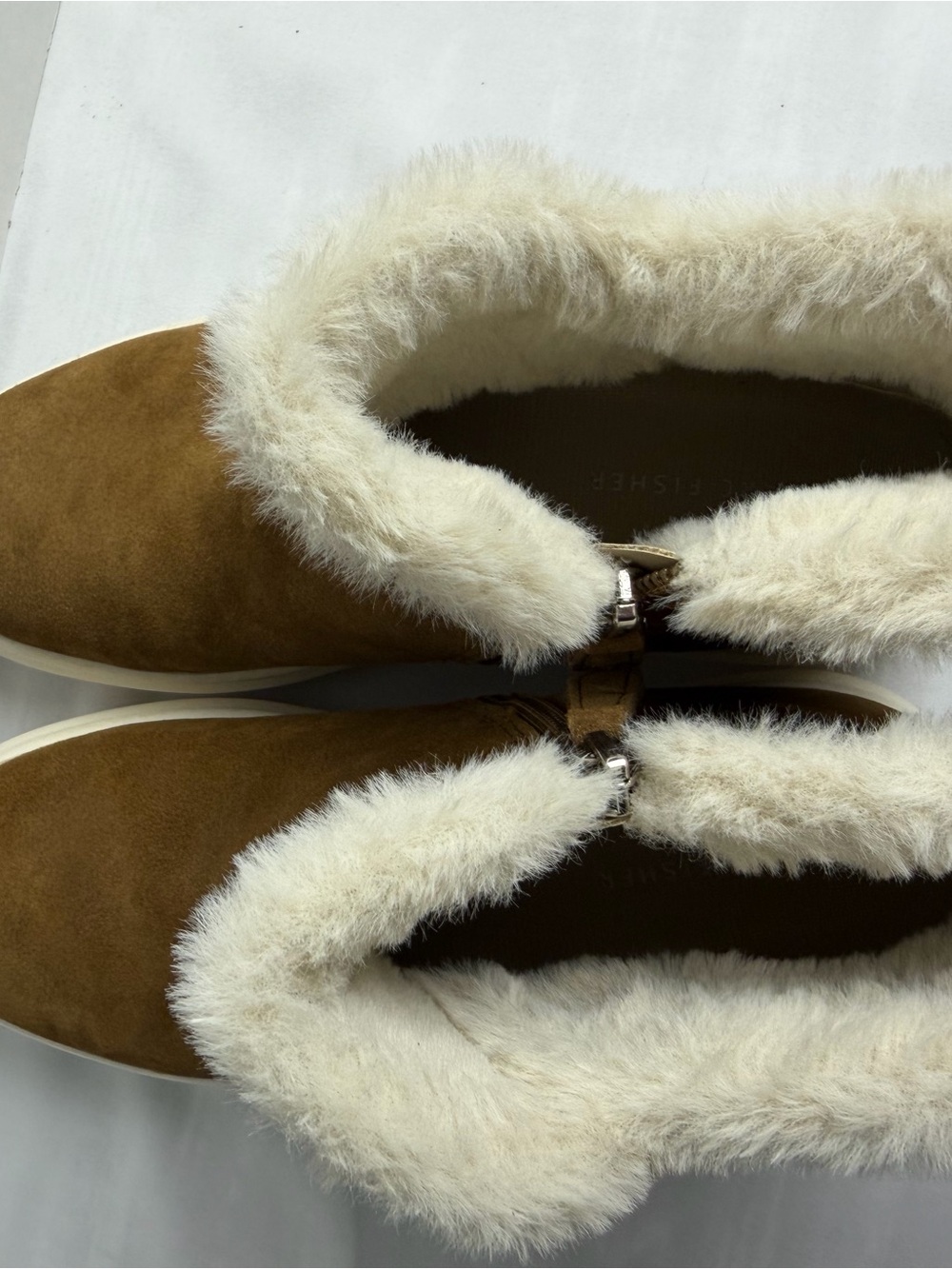 Marc Fisher women’s leather Foggie trimmed booties in Dark Natural 8 EUC - Picture 11 of 16